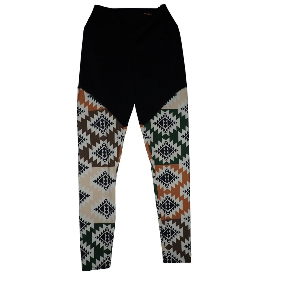 OFFGR1D Women's Tribal Print High Waisted Athletic Leggings Small Gorpcore